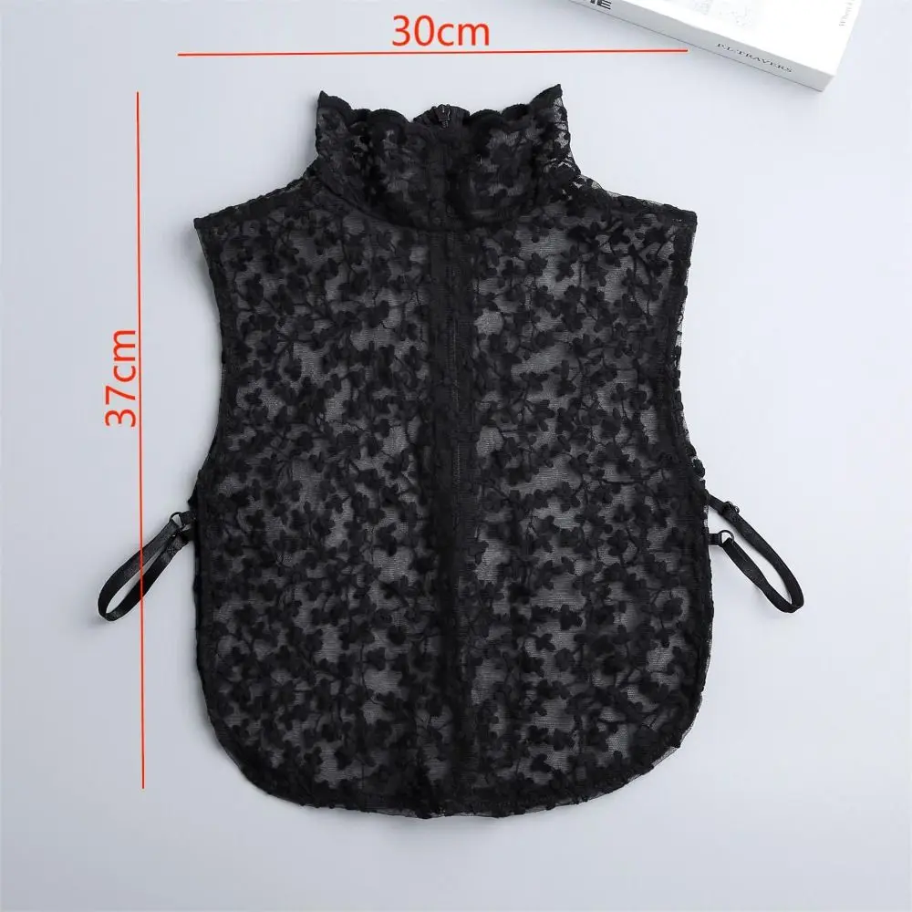 Beautiful Petal Fake Collar Black Lace False Blouse Detachable Lapel False Collar Women