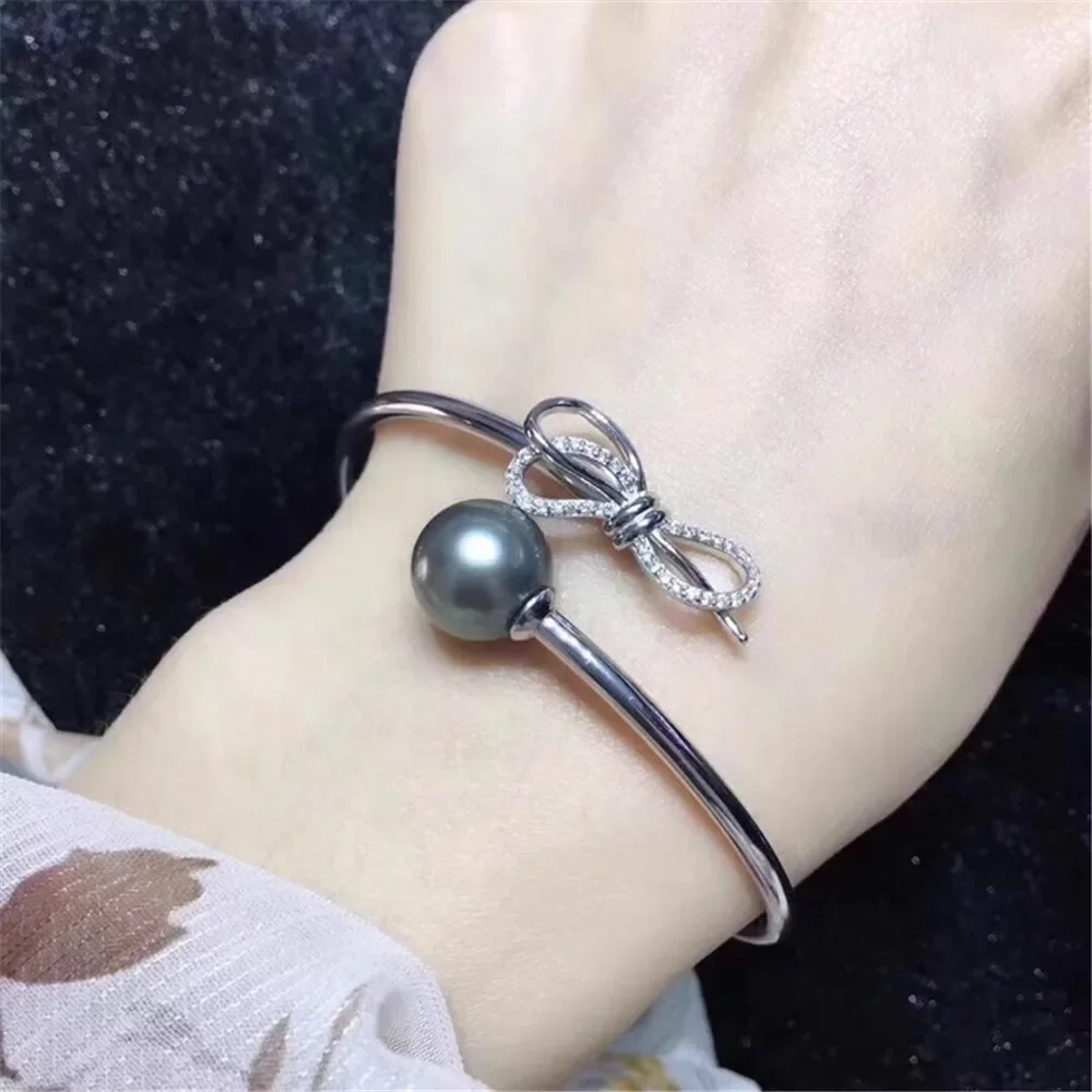 

Аксессуары для жемчуга DIY S925 посеребренный белый золотой лук жемчужный браслет пустой держатель подходит для 9-11 мм круглые бусины S143