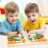 Montessori Wooden Colorful Slide Puzzle Board Game Color Matching Slide Sensory Educational Toys Preschool Activity for Toddlers 3