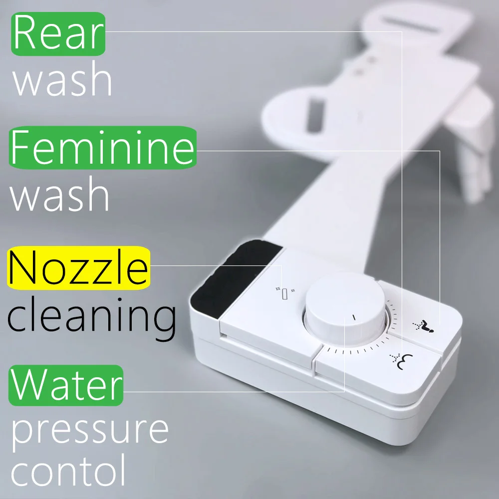 WASHERO Bidet Toilet Seat Bidet Sprayer Japanese Cover Dual Nozzle Cleaning Wc Non Electric Attachable Baday 4
