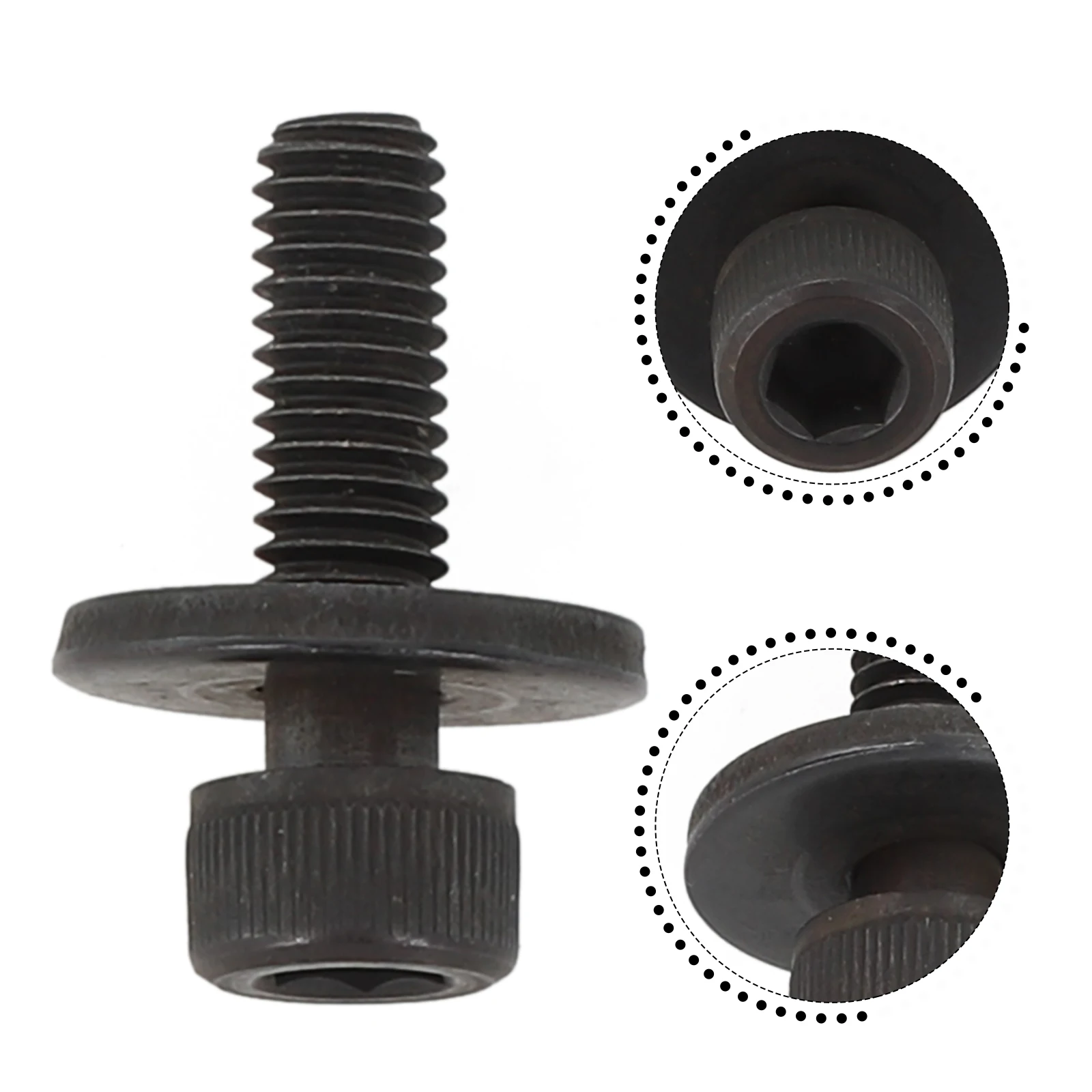 Circular Saw Blade Clamp Hex Bolt M6x20 1PC 266133-3 For 4101RH 4105KB BSS610 Metal Black Power Tools Parts Accessories