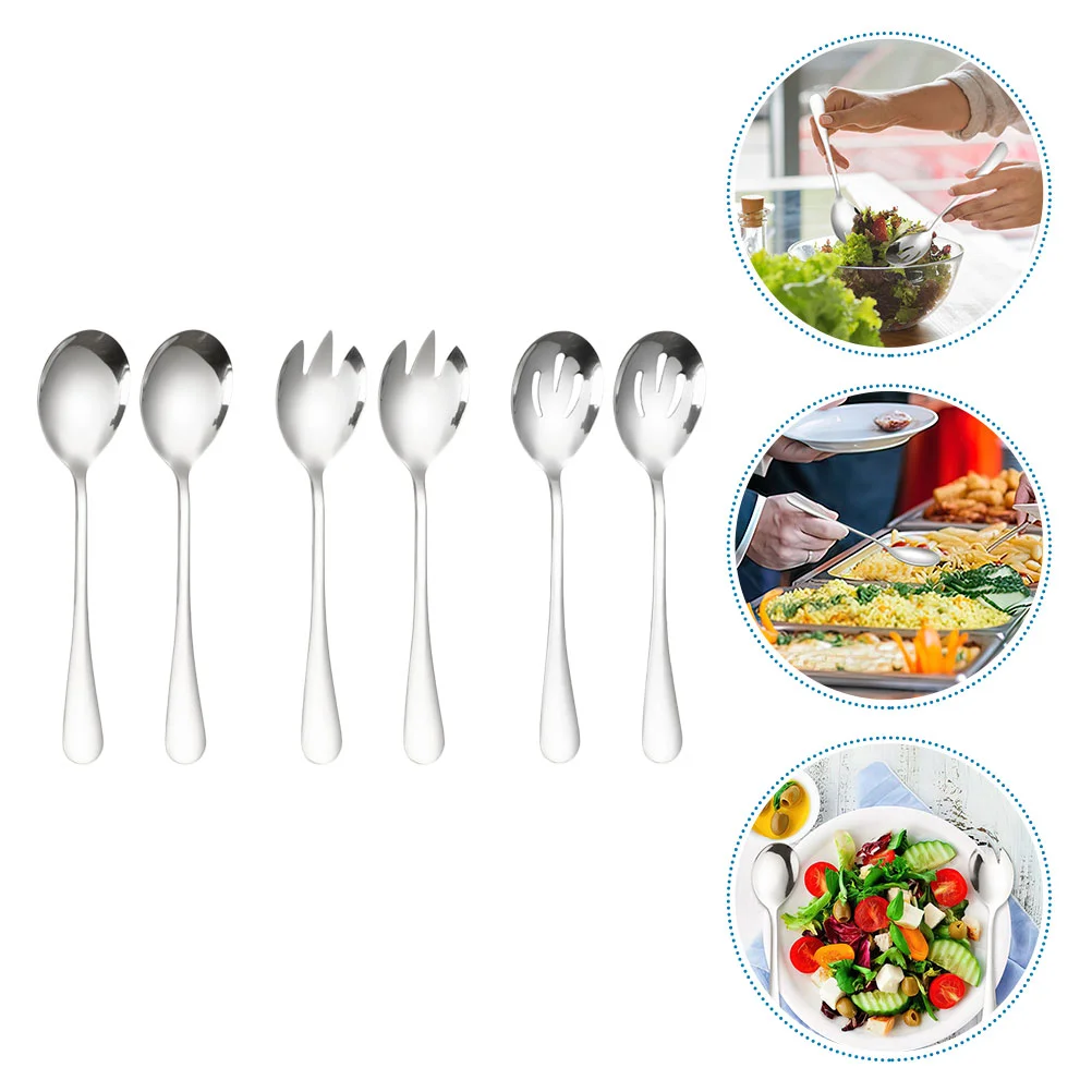 

Salad Spoon Drink Garnish Western Food Serving Tongs Sporks Tableware Stainless Steel Home Cutlery Catering Flatware