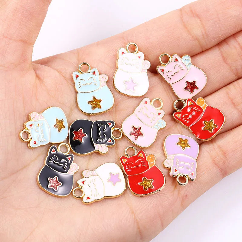 10pcs black white Cat Charm for Jewelry Making Supplies Enamel Animal  Pendant Bracelet Earring Charms Accessories DIY Findings - AliExpress