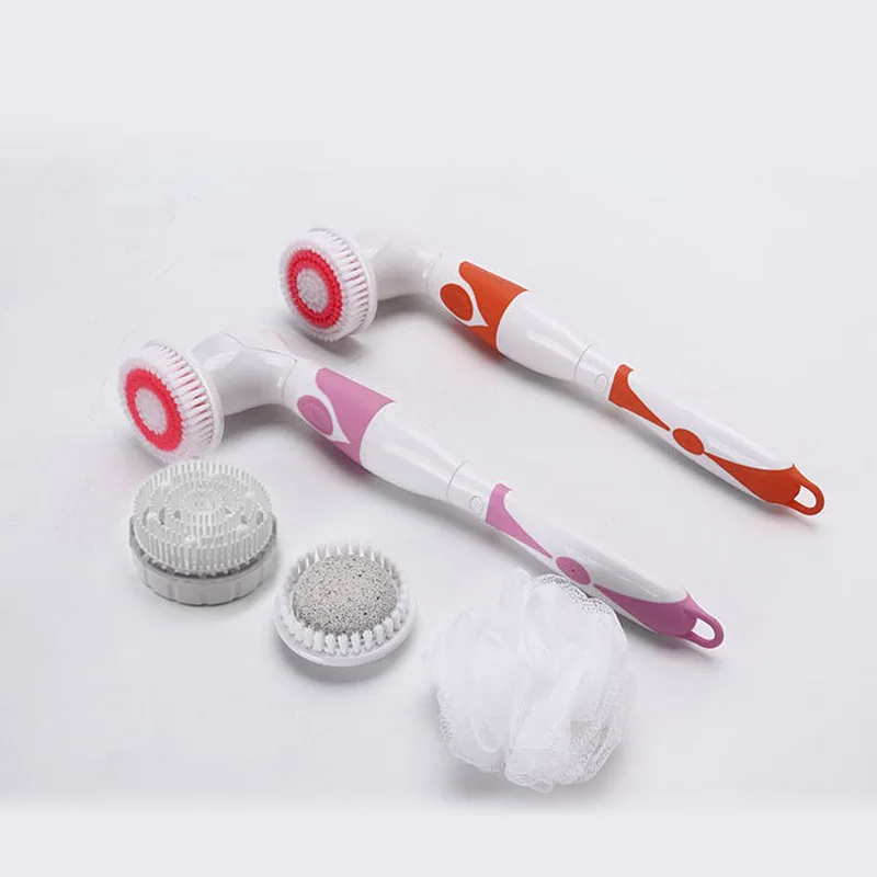 Cleaning Brush Multifunction Electric Bath Brush Massager Back-Rubbing Brush Long Handle Spinning Body Cleaning Spa Massage Shower Sets