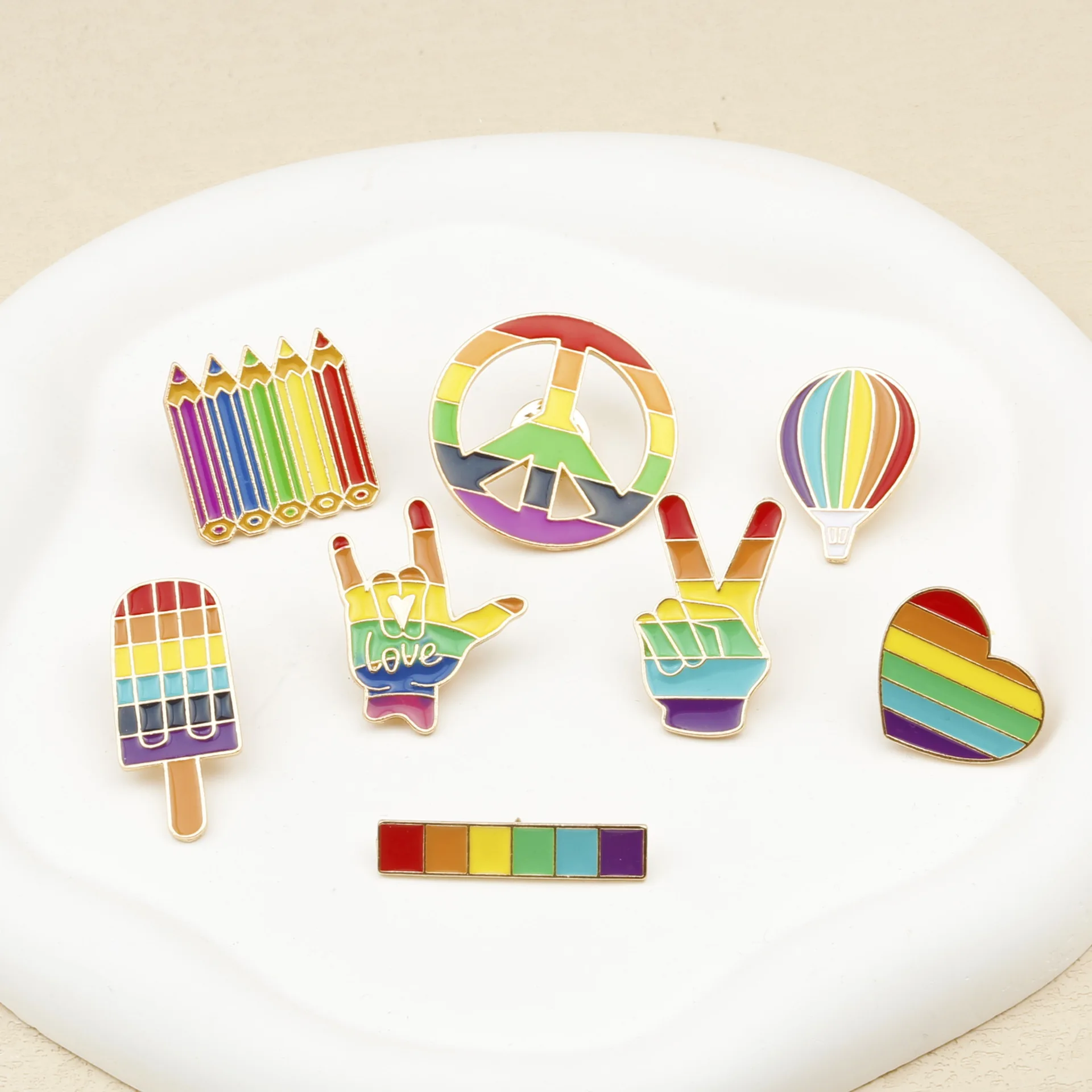 Rainbow Enamel Lapel Pins for Men and Women