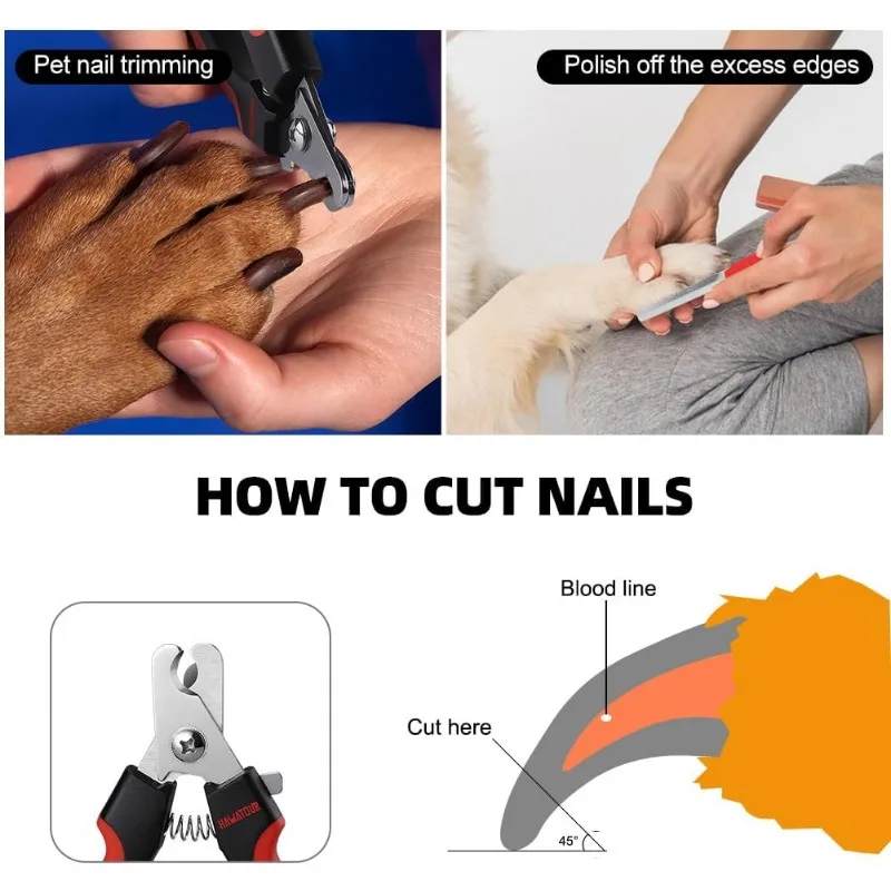 Pet Nail Clippers with Sickle Dog Cat Nail Trimmer Labor and Time Saving Stainless Steel Manicure Scissors Pet Grooming Supplies 4