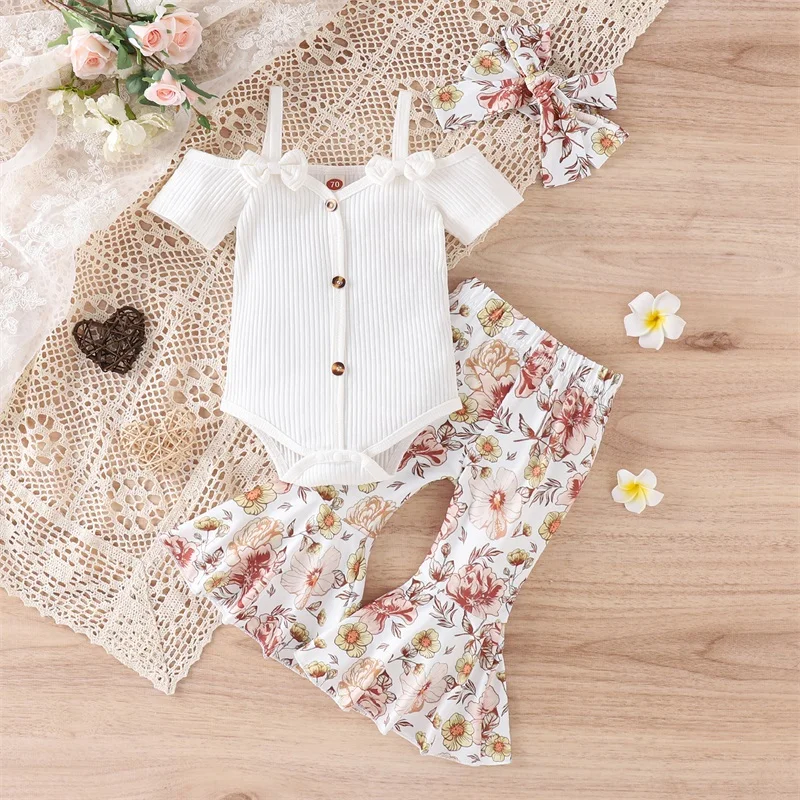Baby Girl Off-Shoulder Outfit Set 4