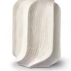 21 Inch Etched Ceramic Table Lamp With Shade, Gloss White Glaze Handcrafted Accent Lamps For Living Room, Bedroom 3