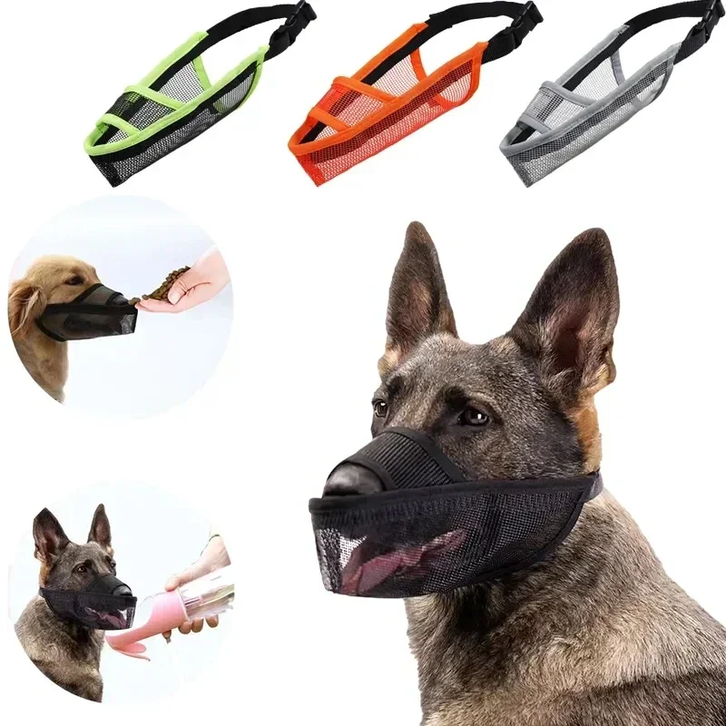 Pet Dog Muzzles Adjustable Breathable Dog Mouth Cover Anti Bark Bite Mesh Dogs Mouth Muzzle Mask For Dogs