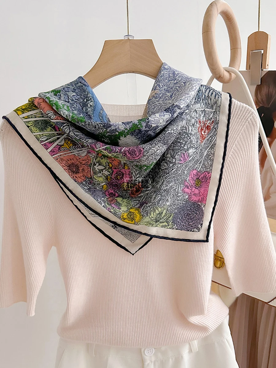 

Double Sided Scarf Cashmere Silk Wool Designer Luxury Shawls Herm Roller Edges Bag Bandannas Scarves