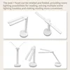 Foldable LED Desk Lamp USB Rechargeable Reading Lights 3 Levels Dimmable Touch Eye Protection For Bedroom Bedside Study Lighting 5