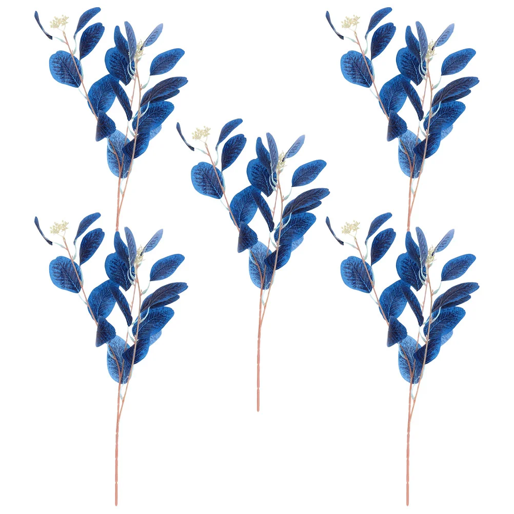 

5 Pcs Christmas Simulated Fruit Eucalyptus Bouquet Plant Leaf Silk Flower Artificial Adornments