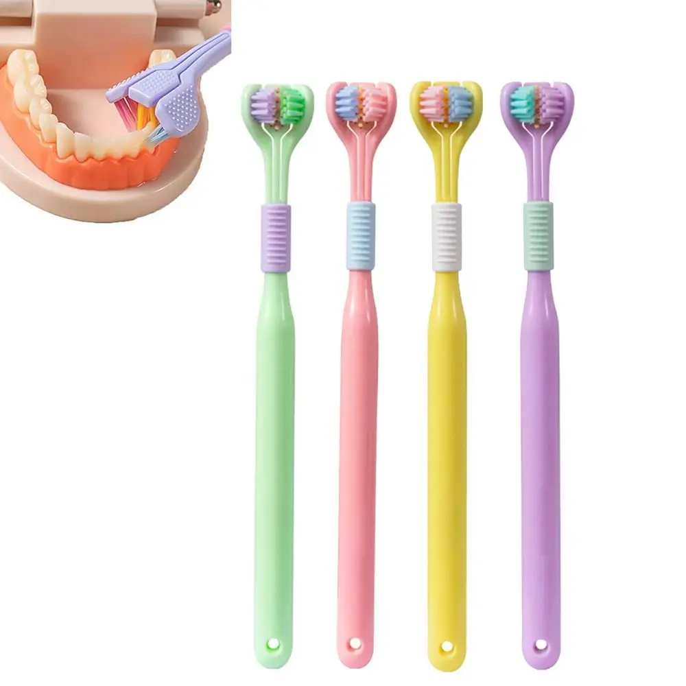 

Soft Hair 3-Sided Toothbrush Effective Wrap-Around Design Deeply Thoroughly Clean Teeth and Gums Stains Remove Tartar Teeth Care