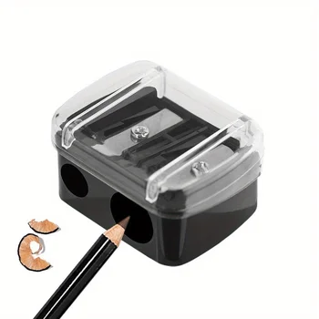 1PC Temperamatite a doppio foro Matita cosmetica Matita per sopracciglia Temperamatite automatico multiuso, Ufficio, Forniture scolastiche