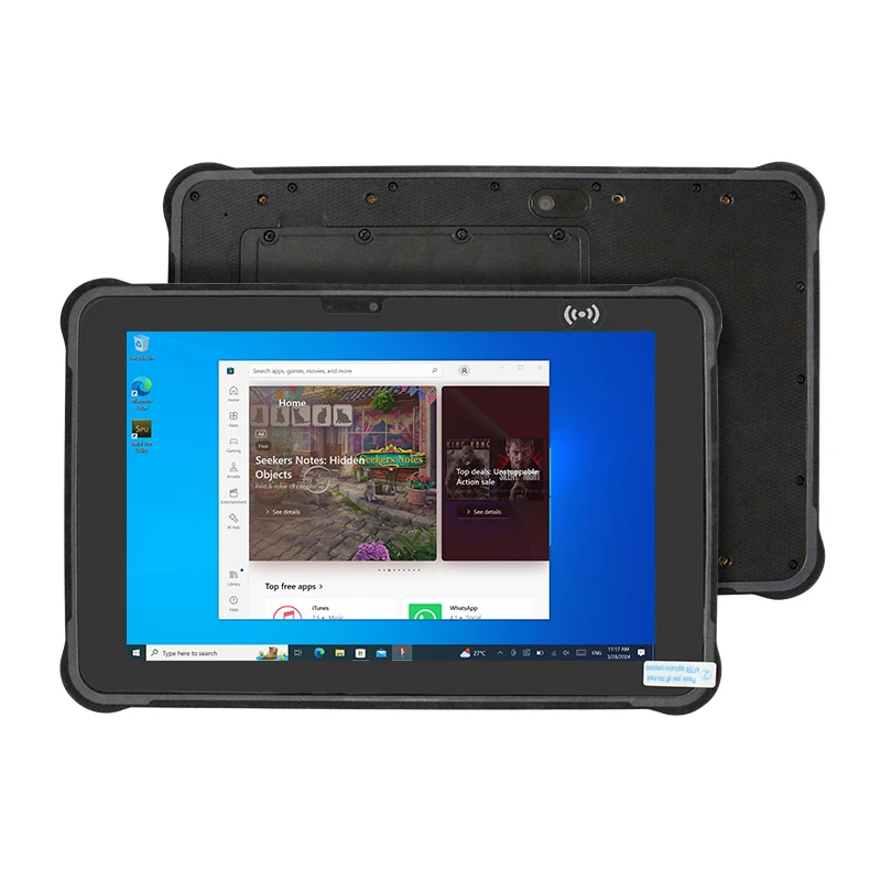 10.1인치 견고한 Windows 태블릿, 8GB/256GB, 450니트 IPS, 1D/2D 바코드 스캐너, IP65 방진