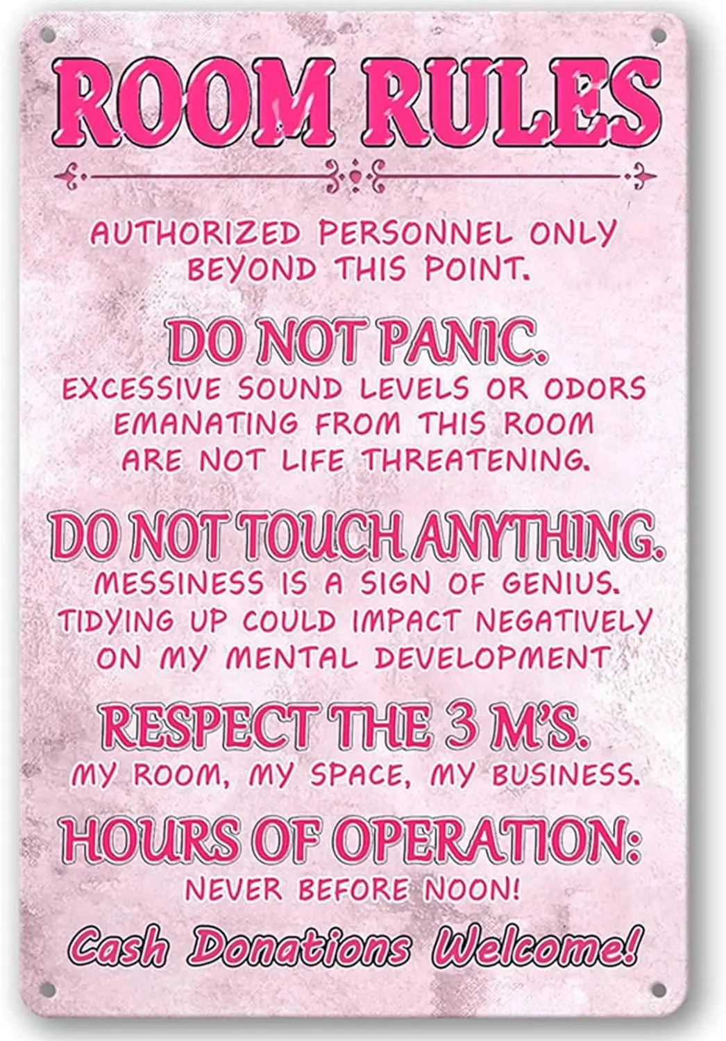Pink Room Decor For Teen Girls Room Rules Sign Bedroom Door Decor Roba Carina Fun Room Signs For Teen Girl Estetica Cool