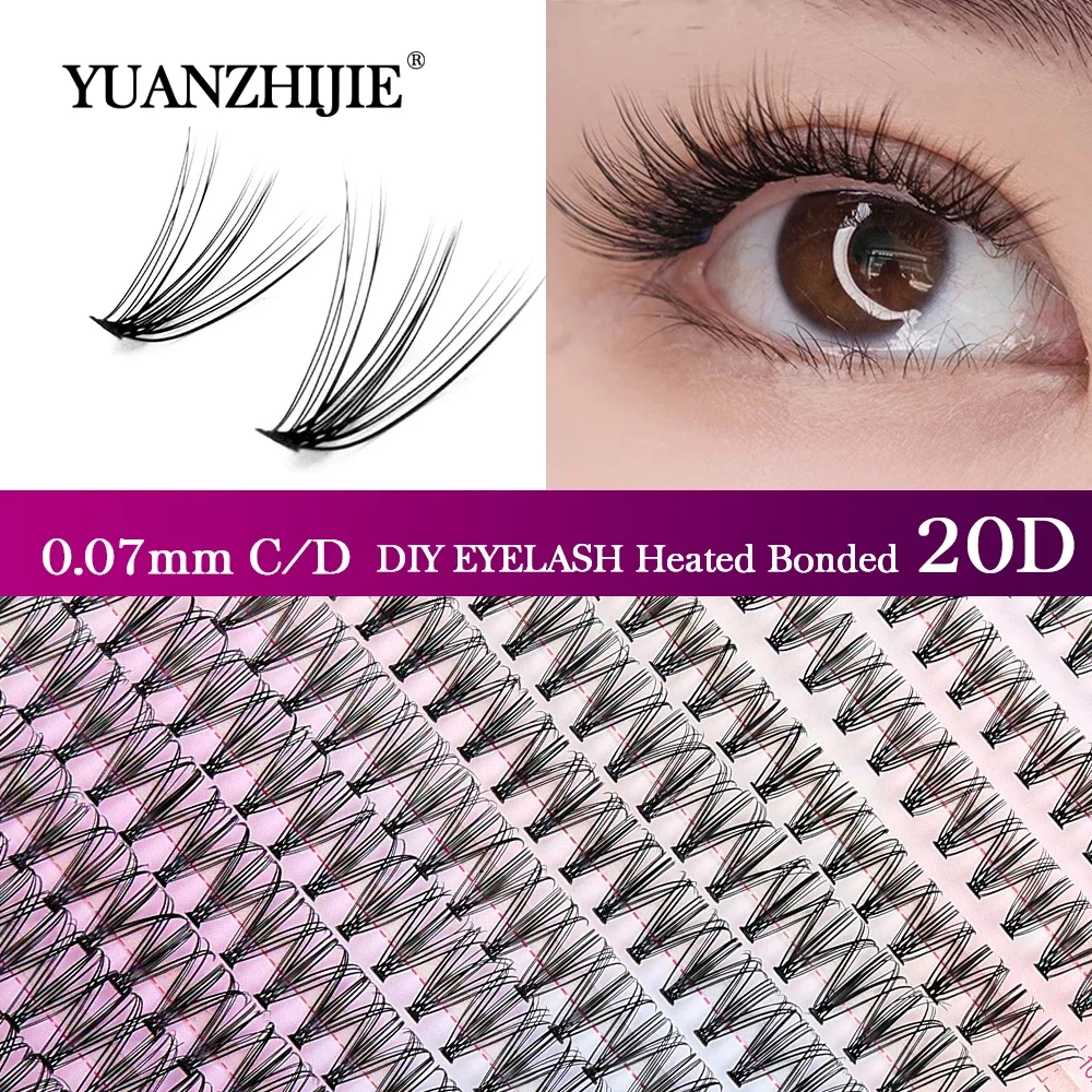 

YUANZHIJIE Wholesale Soft DIY Clusters Eyelash Extension Premade Russian 20D Volume Natural Individual Segmented Faux Mink Lash