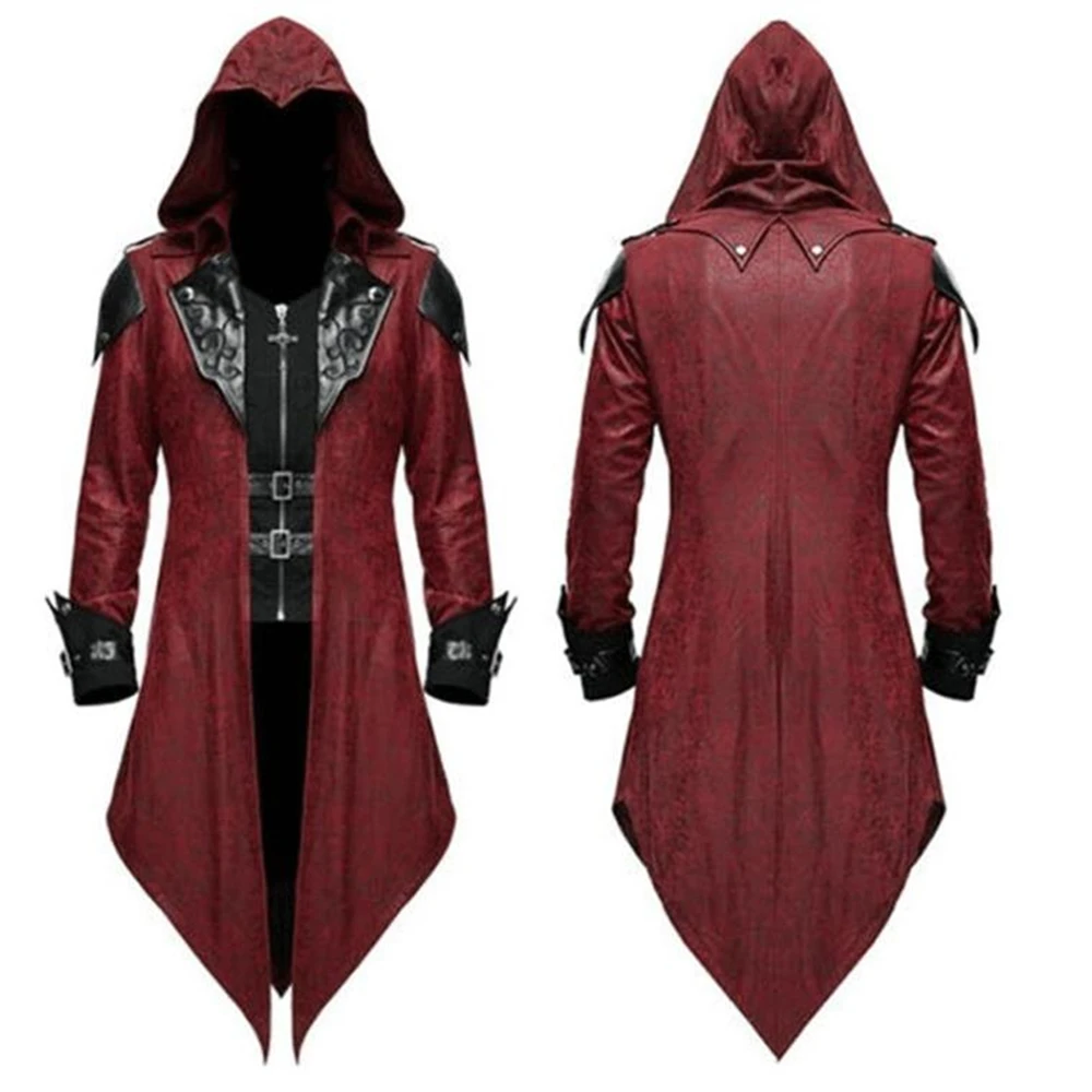 Description Picture 3 of item2024 New Medieval  Game s  Cosplay Costume Edward Streetwear Hooded Jacket Outwear Halloween Party Clothing