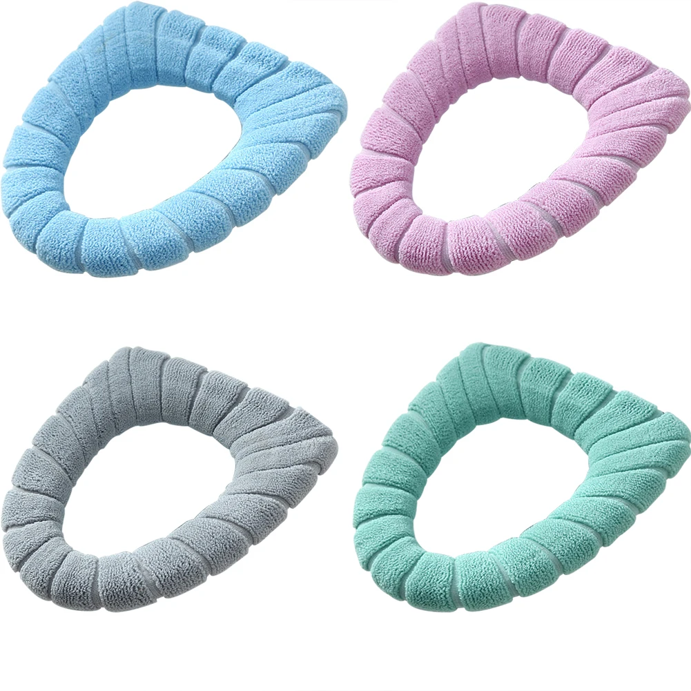 Toilet Seat Cushion Winter Velvet Warm Seat Cover Washable Universal  Toilet Seat Mat Bathroom Seat Case Toilet Lid Accessories