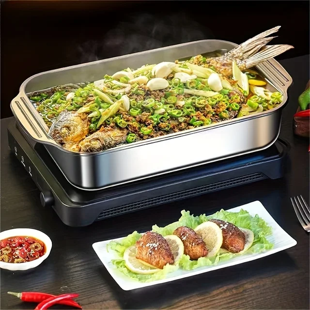 Deep Baking Sheet Stainless Steel Roasting Pan Non-Stick Grilling Trays Oven Accessories Baking Tools Kitchen Accessories 4