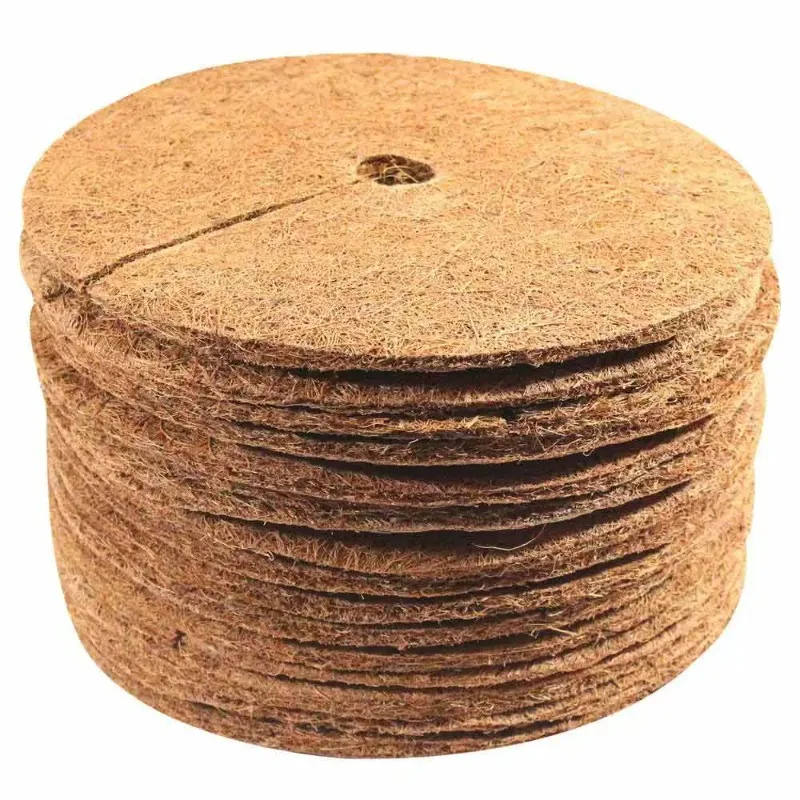 Circular Coconut Shell Fiber Plant Plastic Film Coconut Brown Silk Flat Mat Tight Grass Prevention Mat Flower Pot