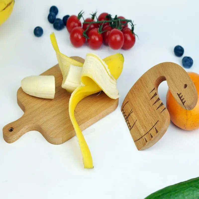 Wooden Kids Knives for Cooking Montessori Kitchen Tools for Toddlers With  Cutting Board Cute Shape Basic Life Skills Training - AliExpress