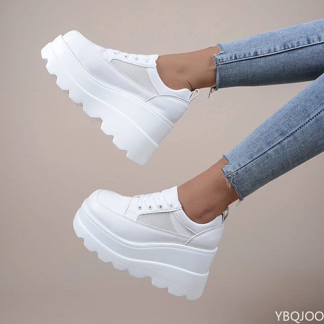 zapatillas mujer deportivas ofertas zapatillas plataforma mujer zapatos  plataformaZapatillas de deporte con cuña para mujer, zapatos informales de  tacón alto transpirables a la moda, vulcanizados, con plataforma, otoño -  AliExpress