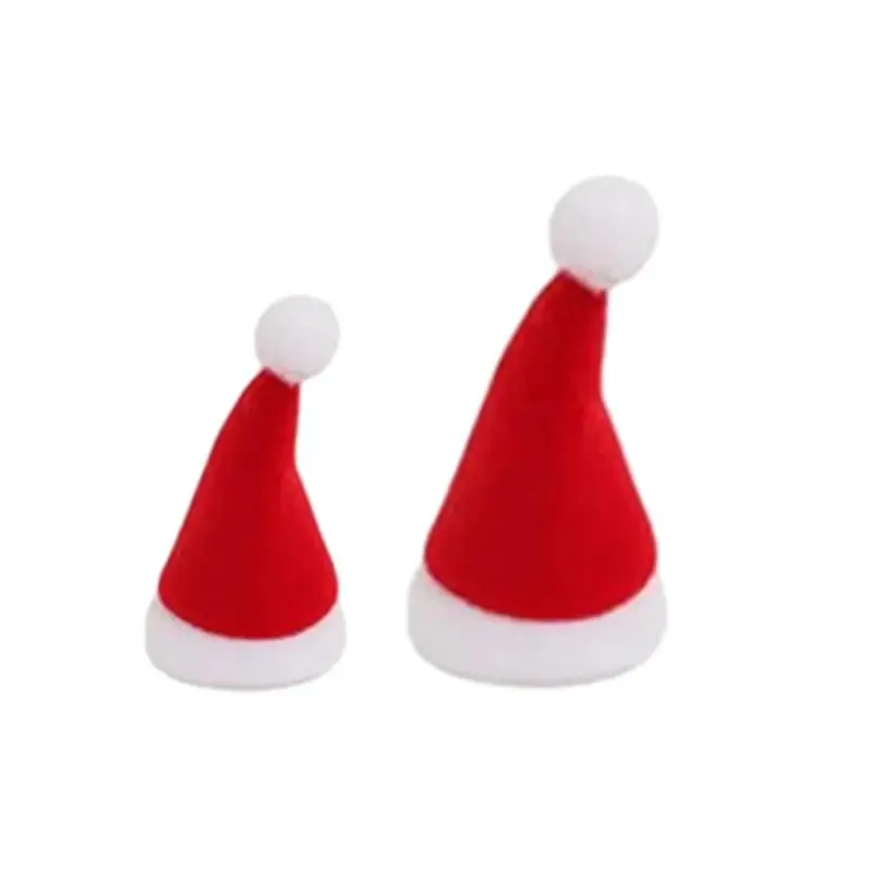 

Mini Santa Hats decorated Christmas Santa style hat New Year Party Kids Gift Silverware for Christmas Table Setting Bottle Cover