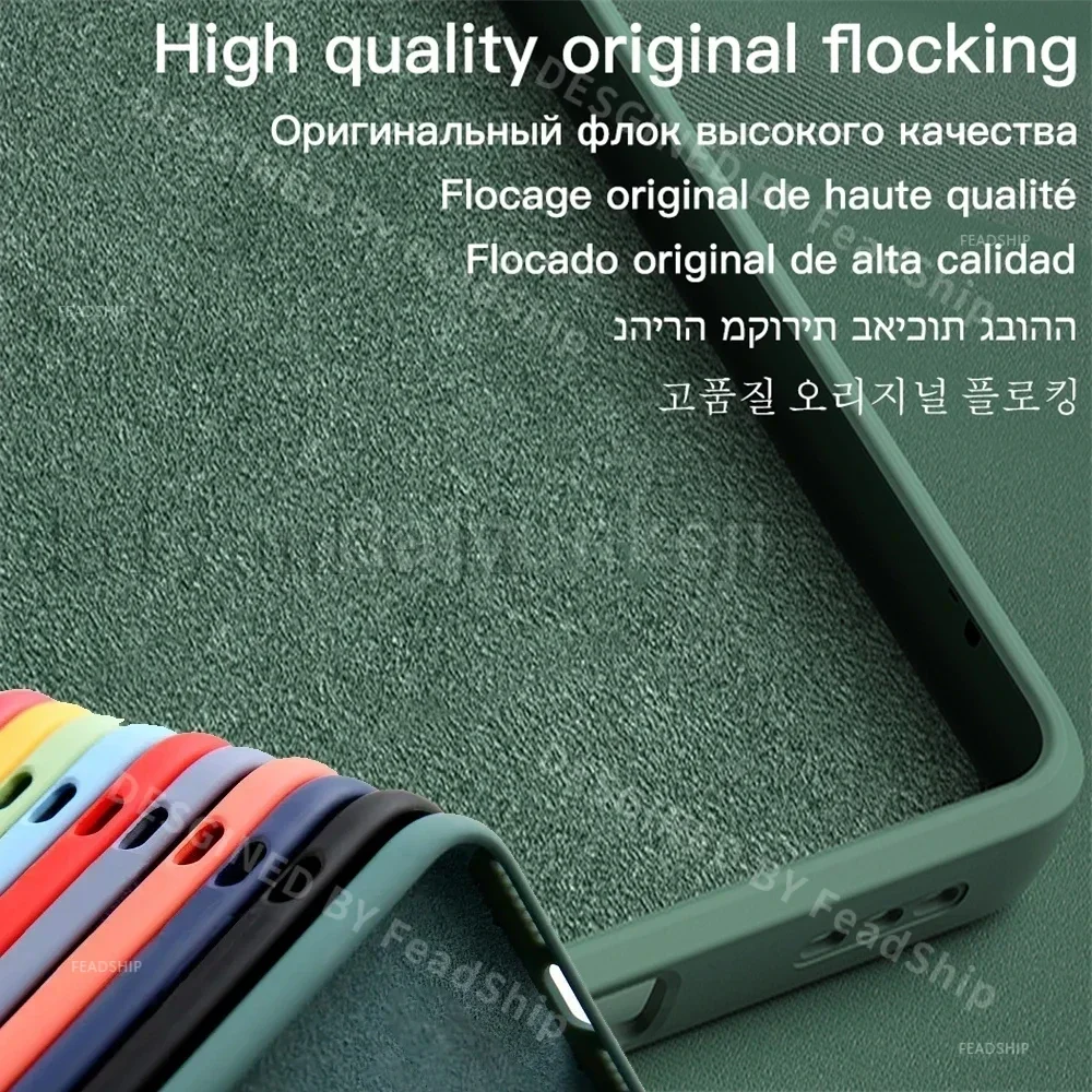 Liquid Silicone Phone Case with Holder Bracket and Screen Film - Protective Soft Cover