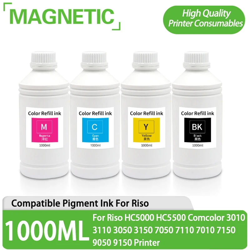 

Compatible Refill Bulk Pigment Ink for Riso HC5000 HC5500 Comcolor 3010 3110 3050 3150 7050 7110 7010 7150 9050 9150 Printer