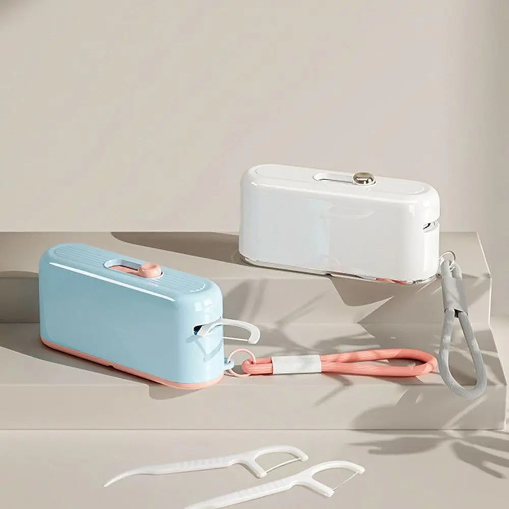 Oral Care Automatic Ejectable Floss Dispenser Press-on with 10Pcs Floss Floss Stick Organizer Refillable