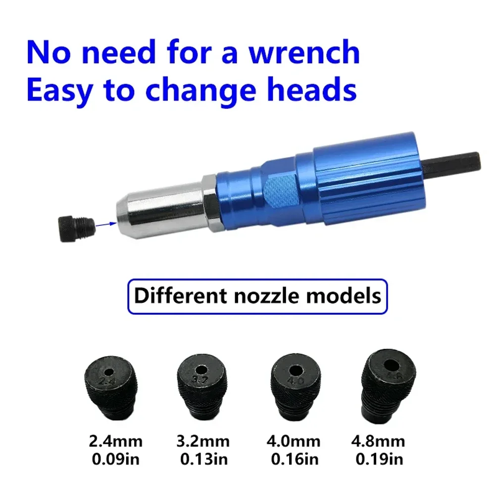 Aluminum Electric Rivet Gun Conversion Set For Power Tools