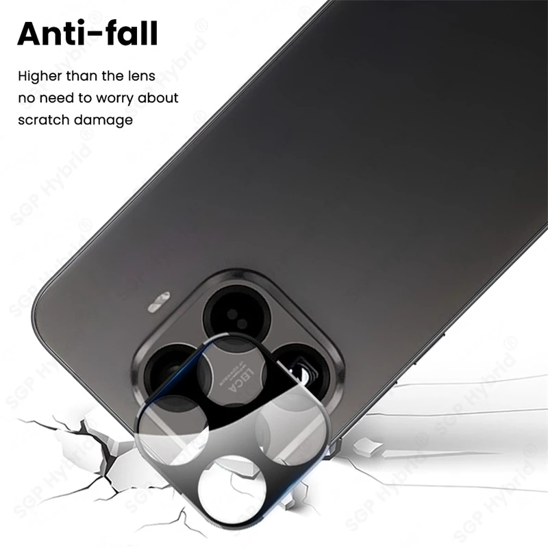Black 3D Tempered Glass Curved Camera Lens Protectors (3-Pack)