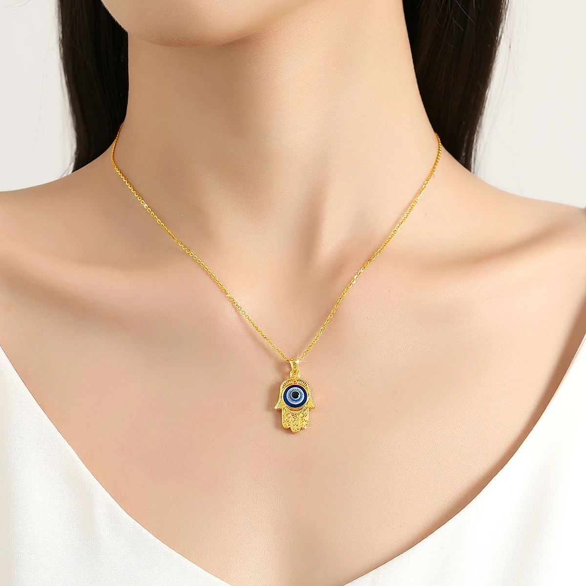 독특한 눈 디자인 목걸이, AU750 펜던트, 진짜 18K 골드 펜던트, 기념일 파티 선물, 여성용 하이 주얼리