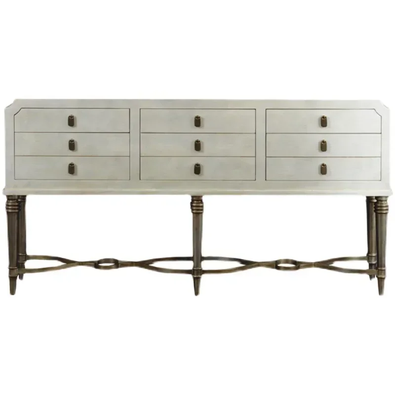 

Современный роскошный входной шкаф из цельной древесины, вход в гостиную, узкий стол на стене