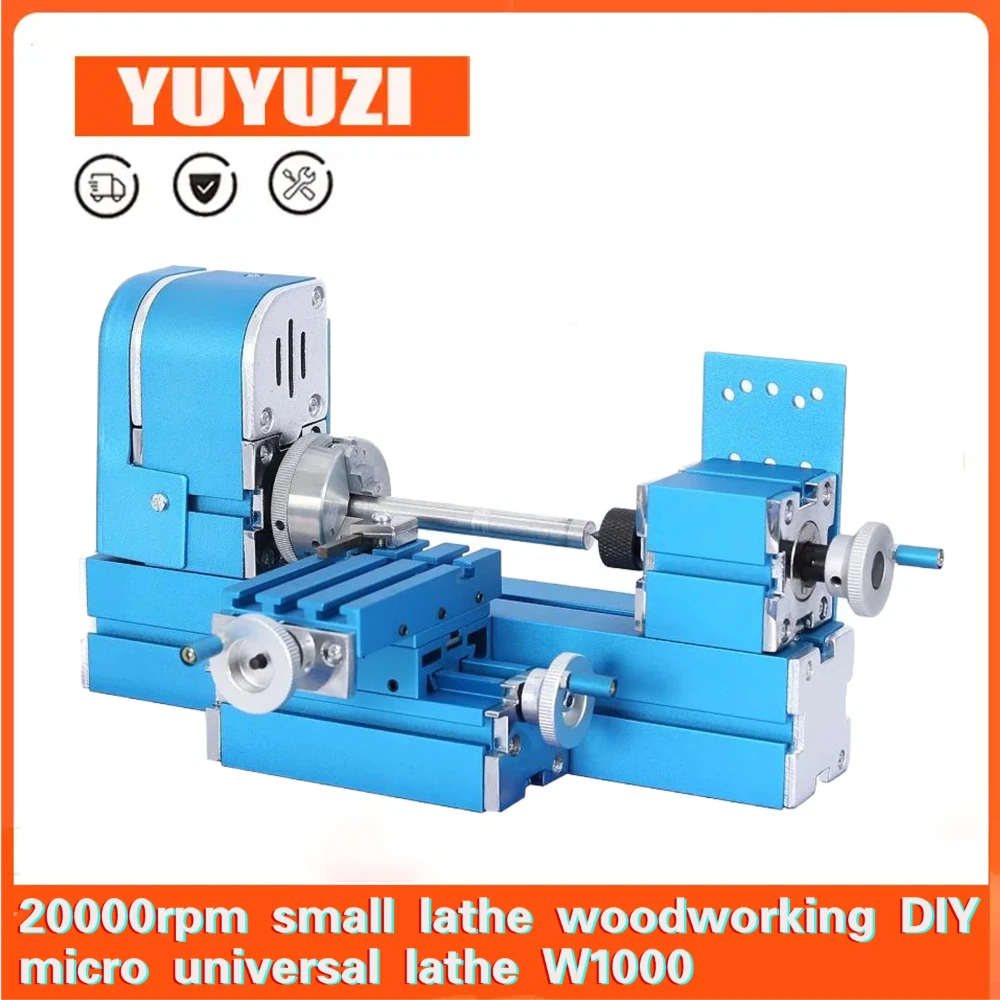 

20000rpm Mini Lathe Woodworking Machine Metal Processing Tool Teaching Model DIY Mini Universal Lathe W10003