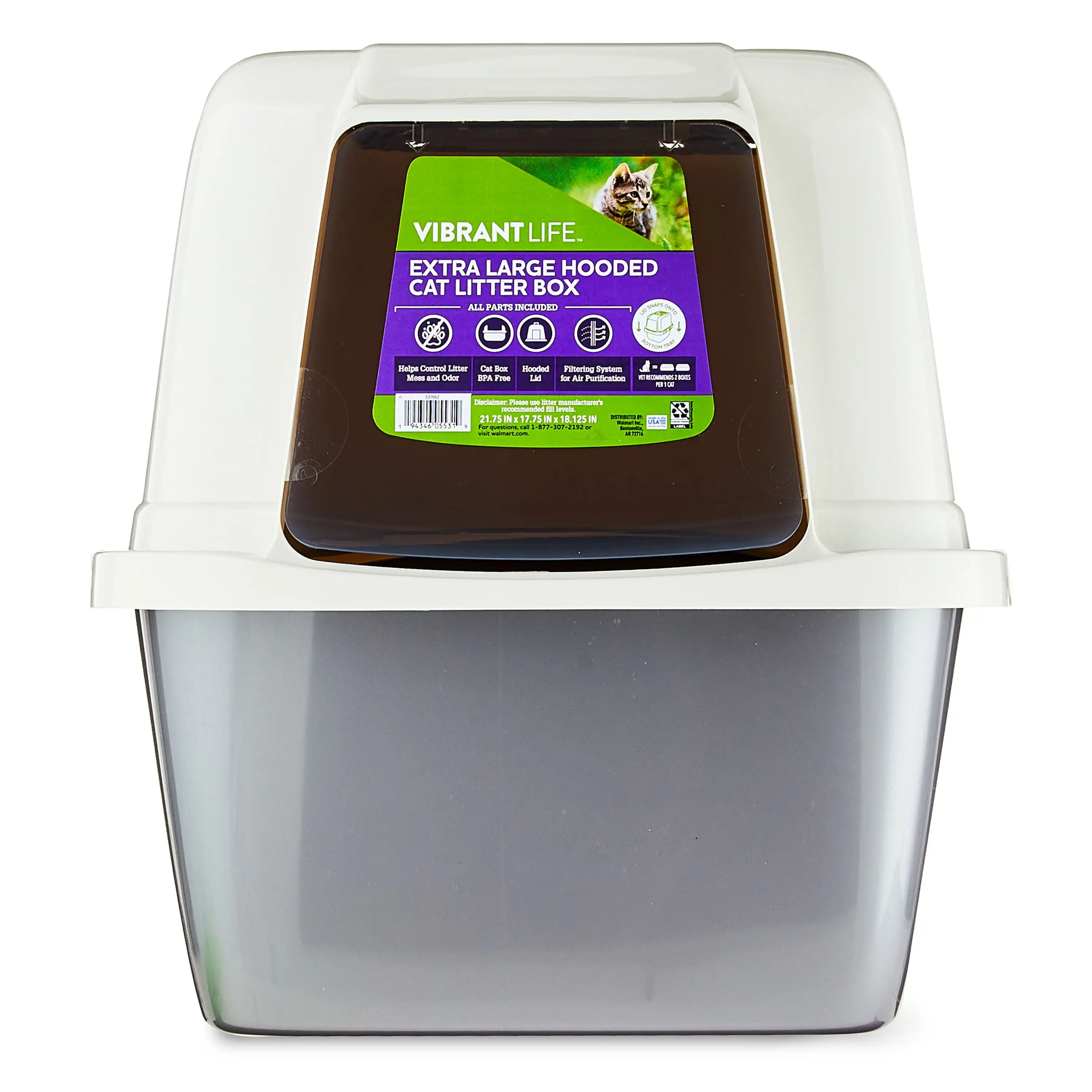 

Vibrant Life Extra Large Hooded Enclosed Cat Litter Box