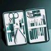 7/18PCS Stainless Steel Nail Clipper Set Grooming Tool Set With Case Manicure Art Beauty Tool Green Nails Cut Portable Household 1
