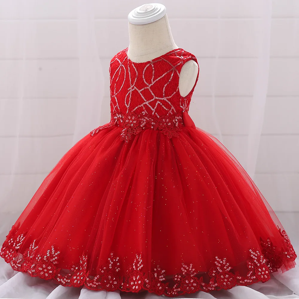 

New European and American girls baby full moon birthday dress baby photo wedding princess dress fluffy dress 03M6M9M12M24M
