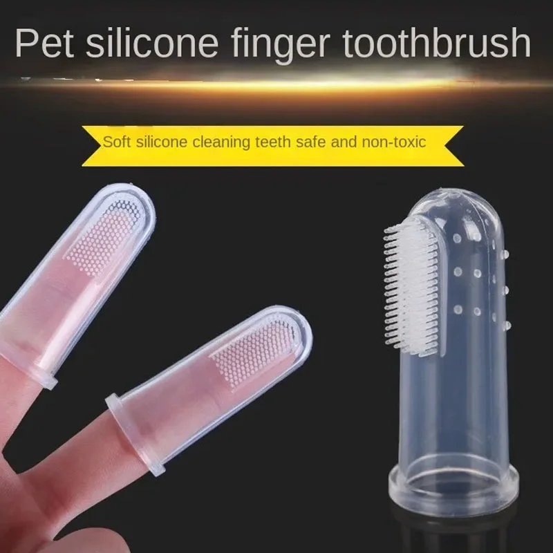 Soft Pet Finger Toothbrush Teddy Dog Brush Bad Breath Tartar Teeth Care Tool Dog Cat Cleaning Silicagel Pet Supplies pet finger toothbrush