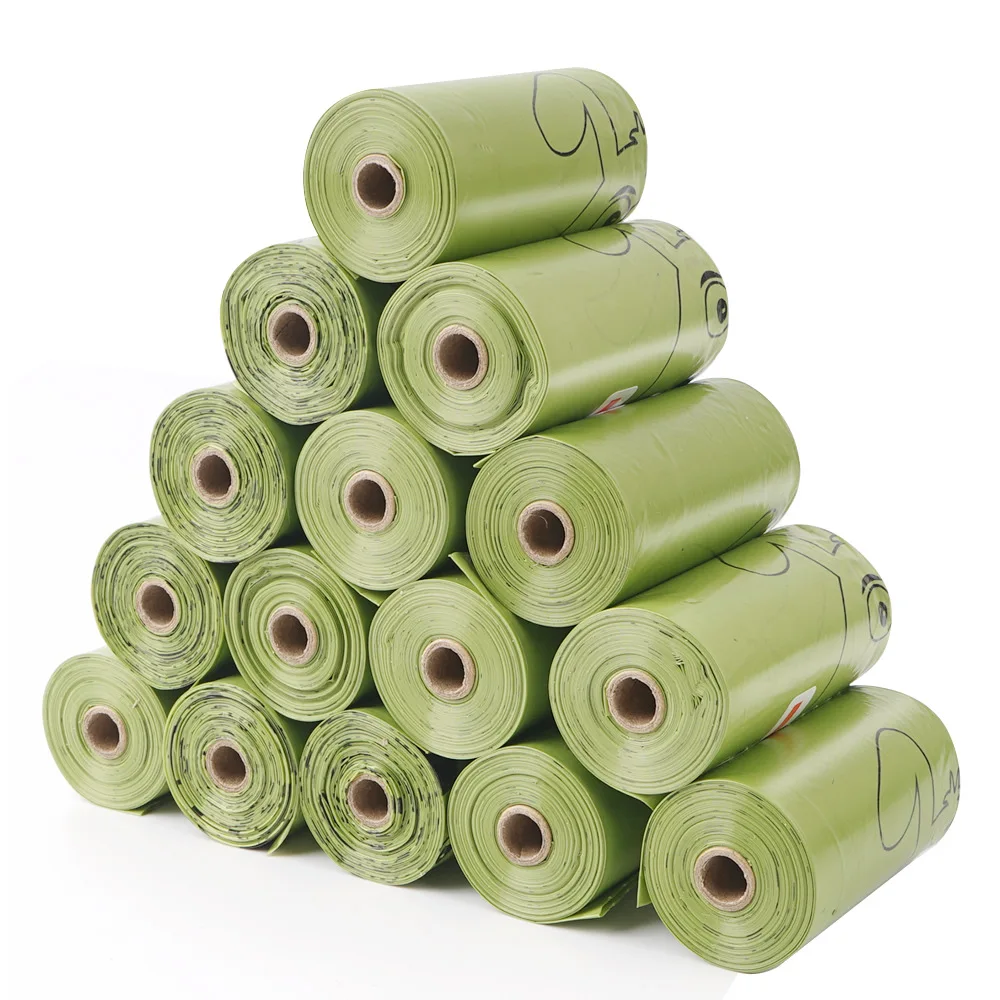 Dog Poop Bag Dog Poop Bag Dispenser 15PCS/ Roll Biodegradable Dog Poop Bags Bulk Biobase Scented Poo Bag Degradable Cat Waste Bags