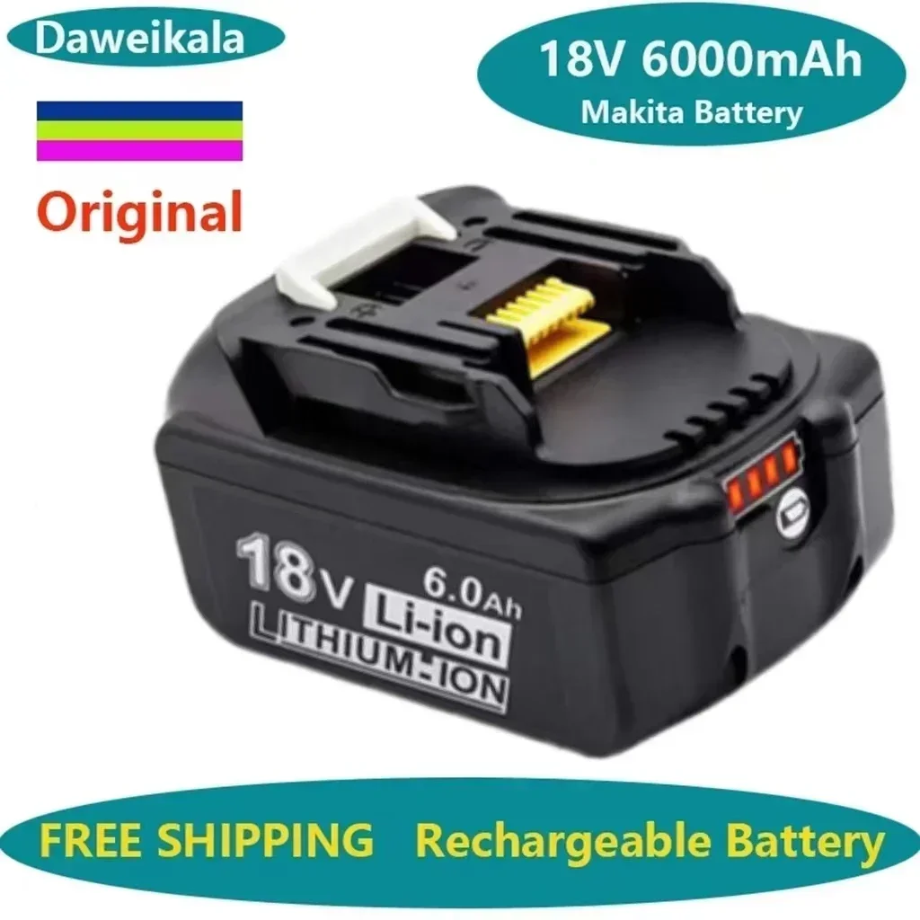 

Spare Makita18V 6000mAh rechargeable power tool battery with LED lithium-ion replacement LXT BL1860B BL1860 BL1850 free shipping