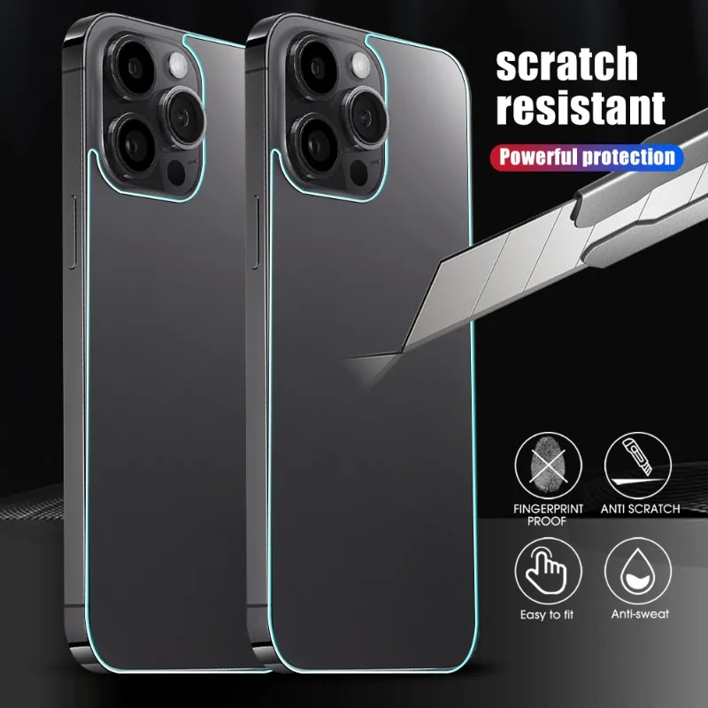 Anti-scratch Back Protective Film for Iphone 15 Pro Max Plus HD Clear Hardness Tempered Glass for Iphone 15 Series Glass Film
