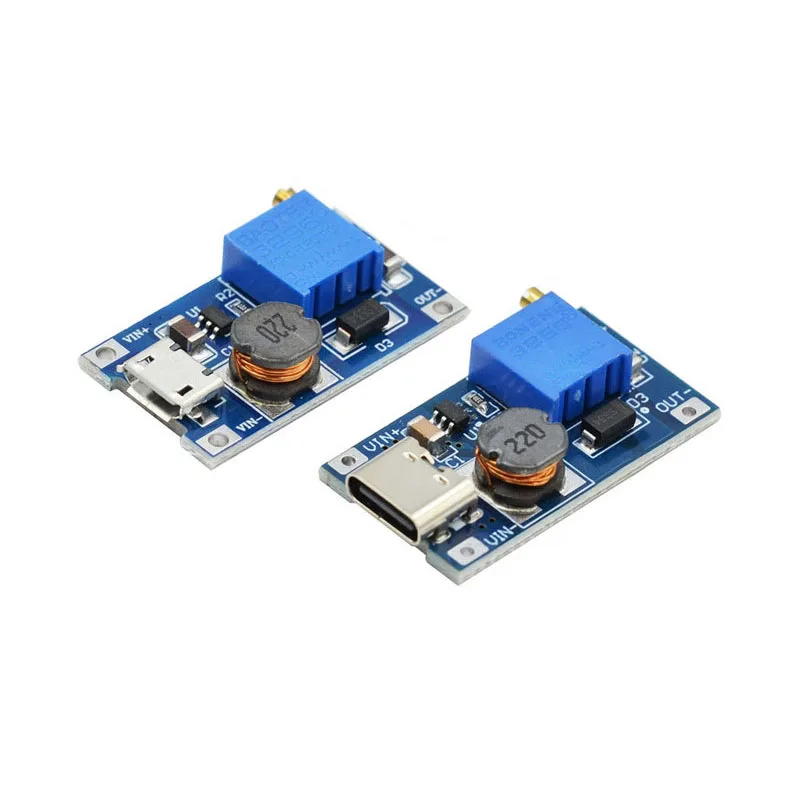 

5~500Pcs 2a Booster Board DC-DC Booster Module Wide Voltage Input 2/24V Rise 5/9/12/28V Adjustable MT3608