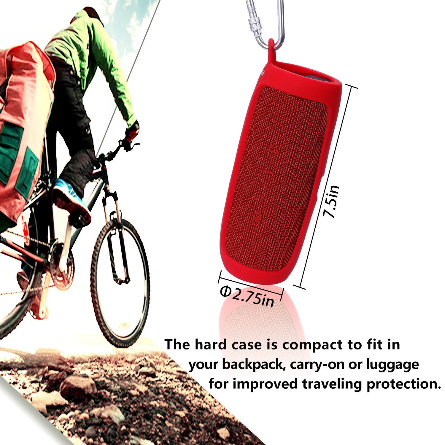 Silicone Case Compatible with JBL FLIP 5 Waterproof Portable Bluetooth Speaker, Hard Shell Travel Carrying Storage