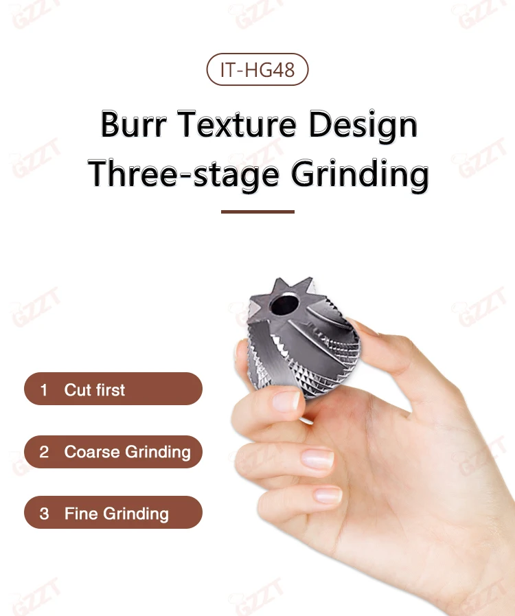 GZZT HG48 Manual Coffee Bean Mill 48mm 7 Core Ghost Tooth Cone Burr Hand Coffee Grinder for Espresso and Pour over 5
