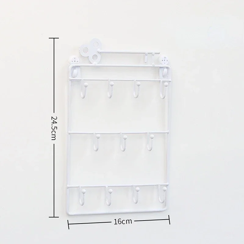 Modern Style Iron Wall Mounted 11 Hangers Hooks Key Holder Coat Hat Storage Rack Practical Cloth / Keys Hooks 4