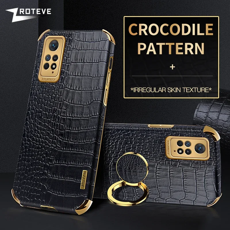 Zroteve-capa de Couro Silicone Crocodilo para Xiaomi Redmi Note 11 Pro 11s 12s 12 Pro Plus Xiaomi 5g Case
