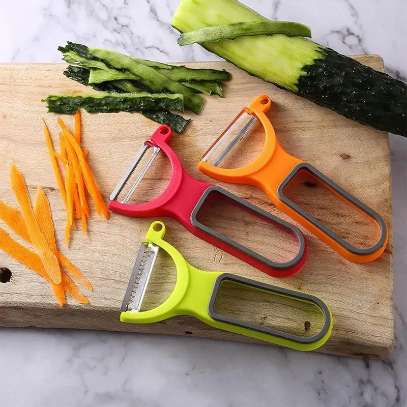 Multi Function Kitchen Peeler Set Non-Slip Ergonomic design Handle 3-Piece Stainless Steel Portable Kitchen Peeling Gadgets