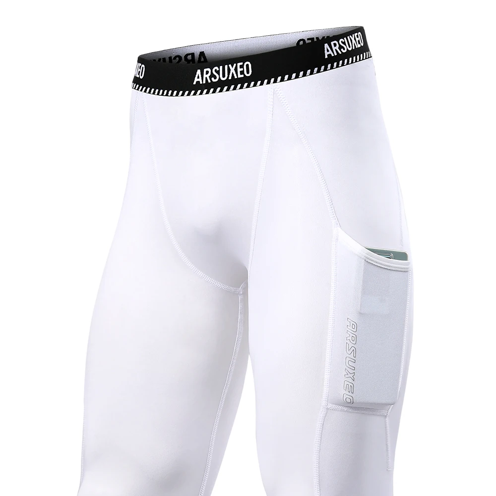 ARSUXEO Men's Compression Tights Summer Pants Motorcycle Skiing Warm Bicycle Bike Running Sports Base Layer K5